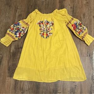 Off the shoulder yellow mini dress. Size medium